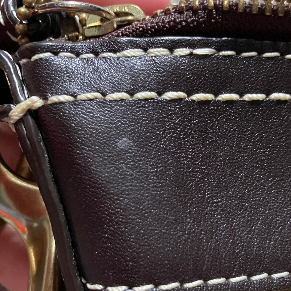 Coach Vintage F10387 Patchwork Signature Suede Leather Shoulder Handbag Gold - Picture 16 of 16